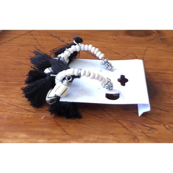Chico's 2 Piece Beaded Fringe Set Earrings And Multi-Strand Magnetic Bracelet - Picture 15 of 16